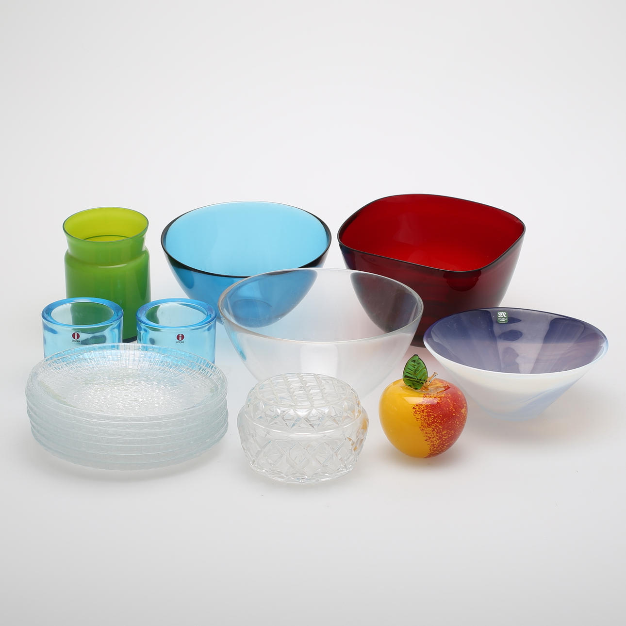 GLASFÖREMÅL, 16 st, "Fuga" Orrefors, "Ultima Thule" Tapio Wirkkala m.m.