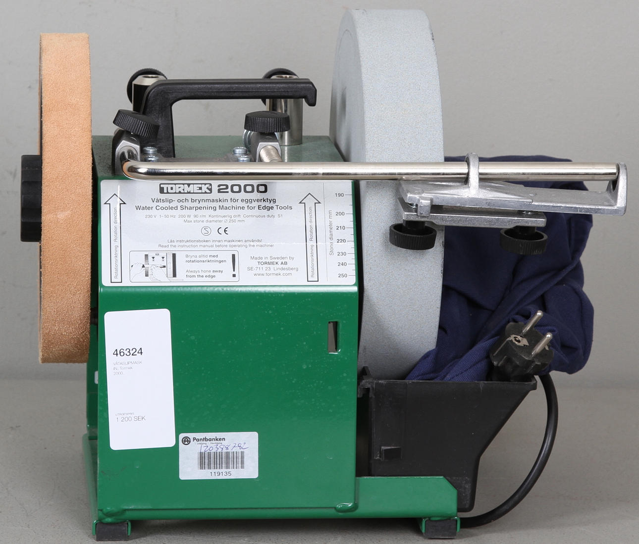VÅTSLIPMASKIN, Tormek 2000.