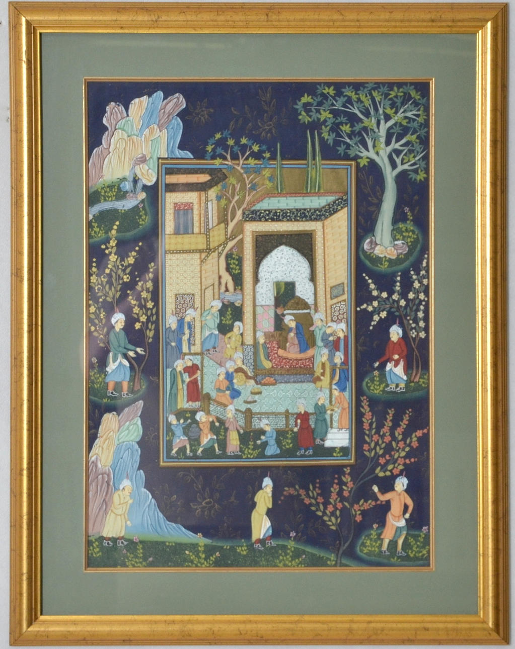 OKÄND KONSTNÄR. Persisk textilmåleri, 1900-talets senare hälft.