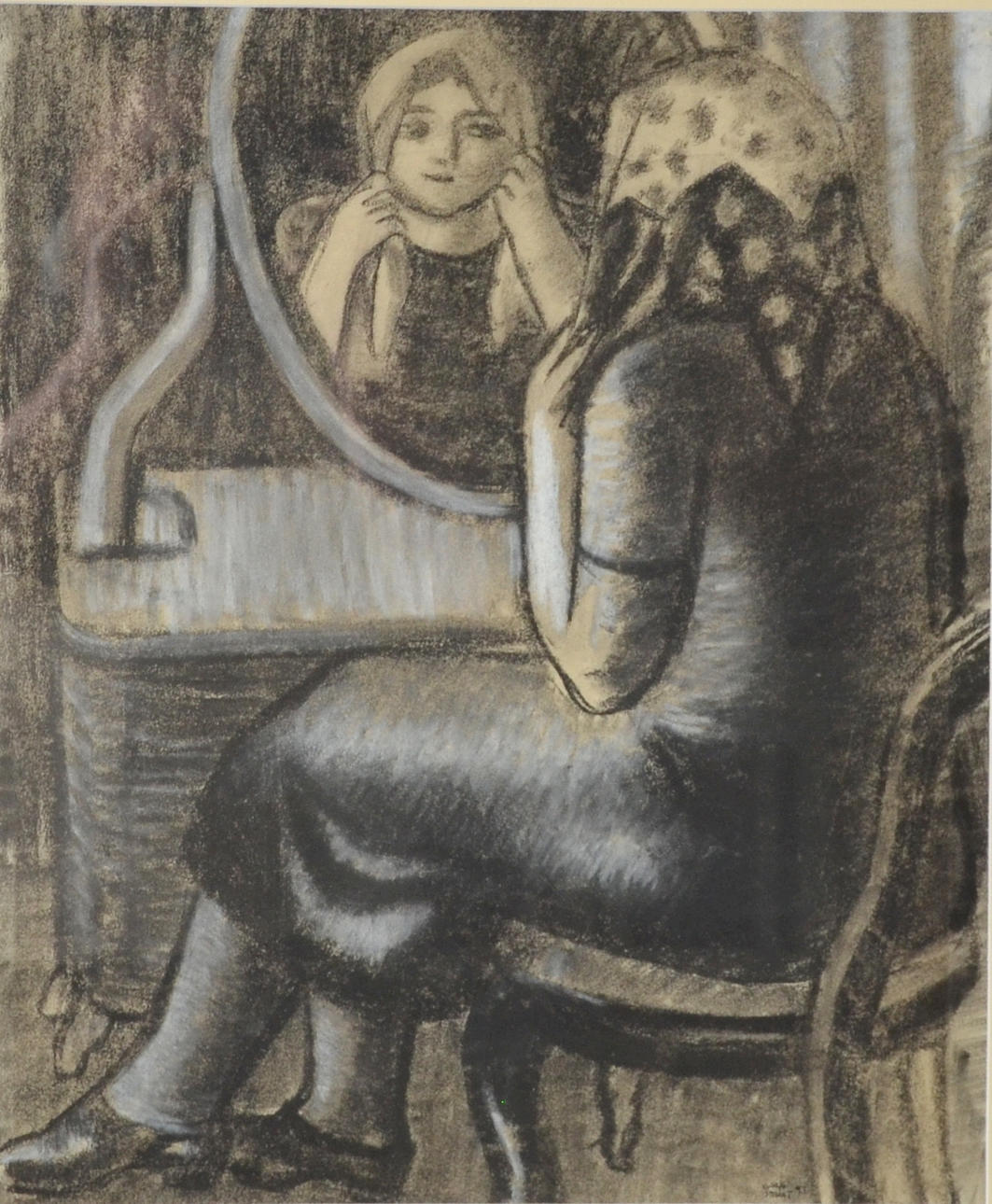 GÖRAN STRÅÅT. Kolteckning.