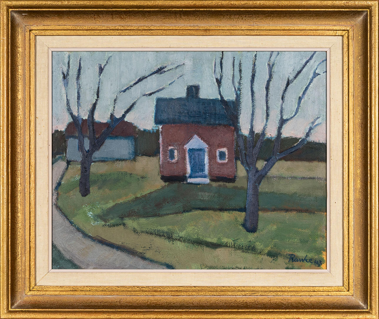 RANKE SANDGREN. Oil on panel, house by road, signed Ranke and dated ...