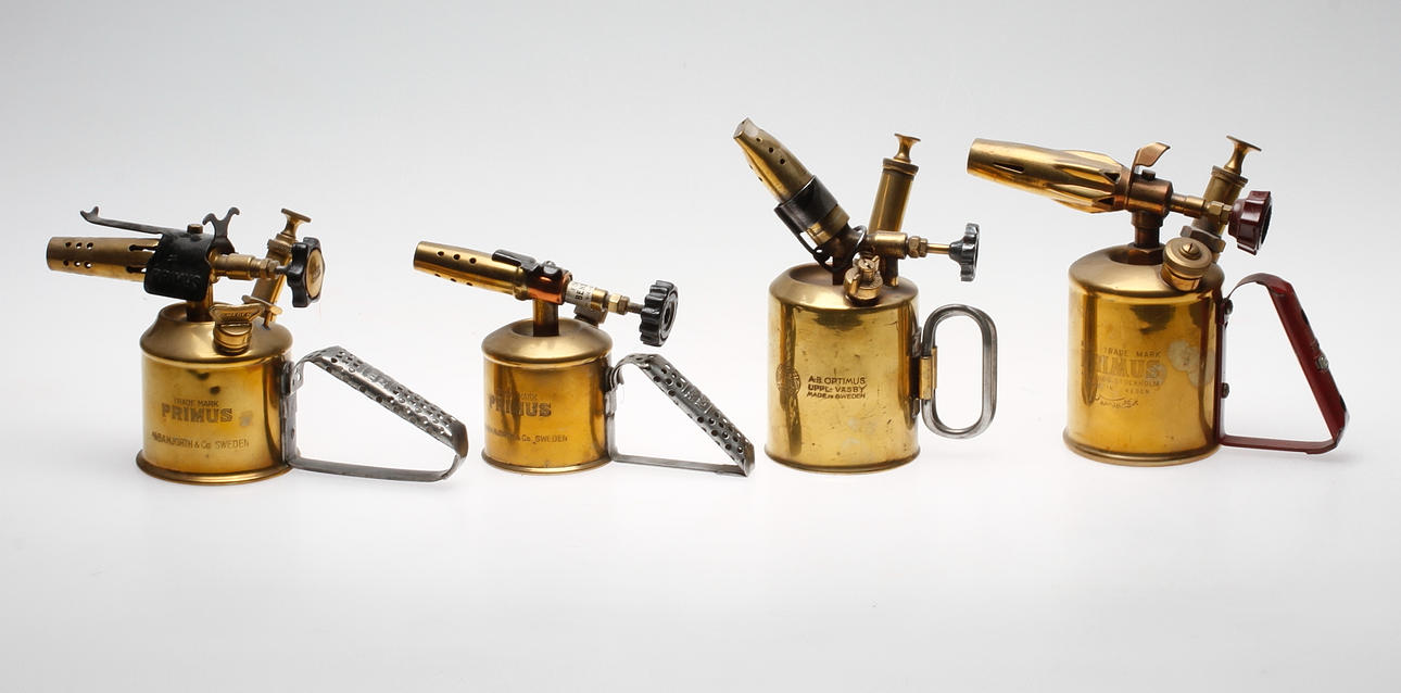 BLÅSLAMPOR, 4 st, mässing, Primus och Optimus.