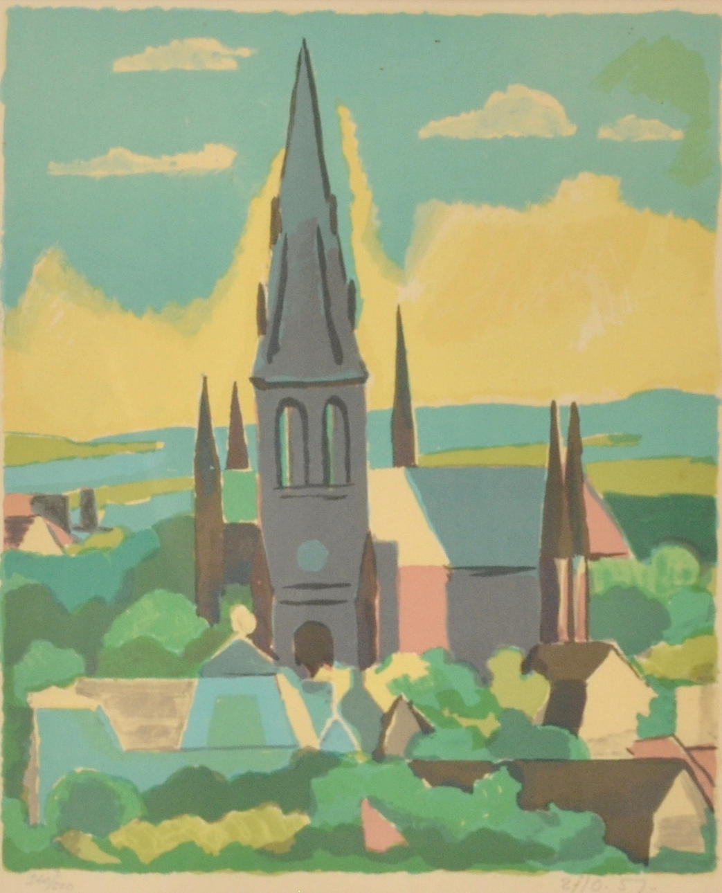 GUNNAR ZILO. Färglitografi.