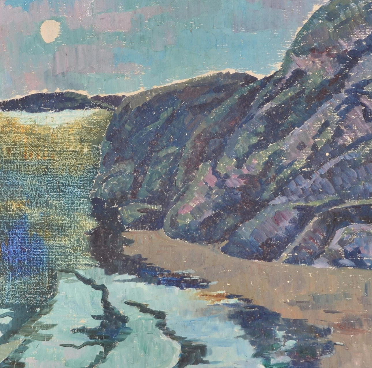 VERNER HOLMQUIST. TILLSKRIVEN. Olja på pannå.