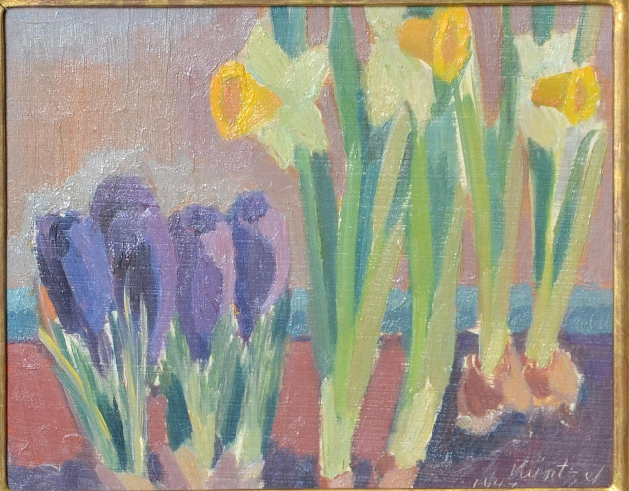 ANNA KÜNTZEL. Olja på pannå.