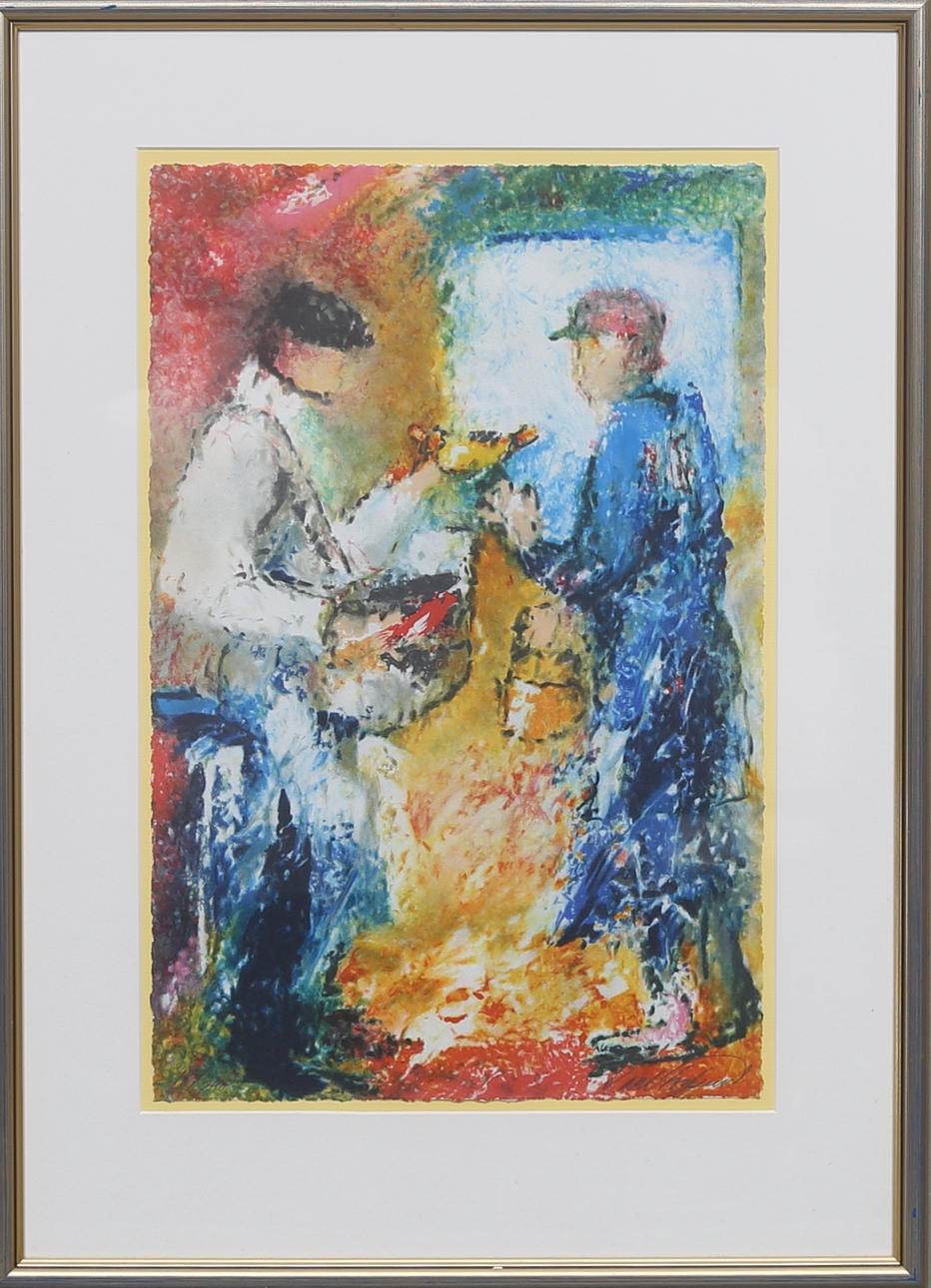 KARL-ERIK HÖGLUND. "Nattmål". Färglitografi, signerad och numrerad 18/290.