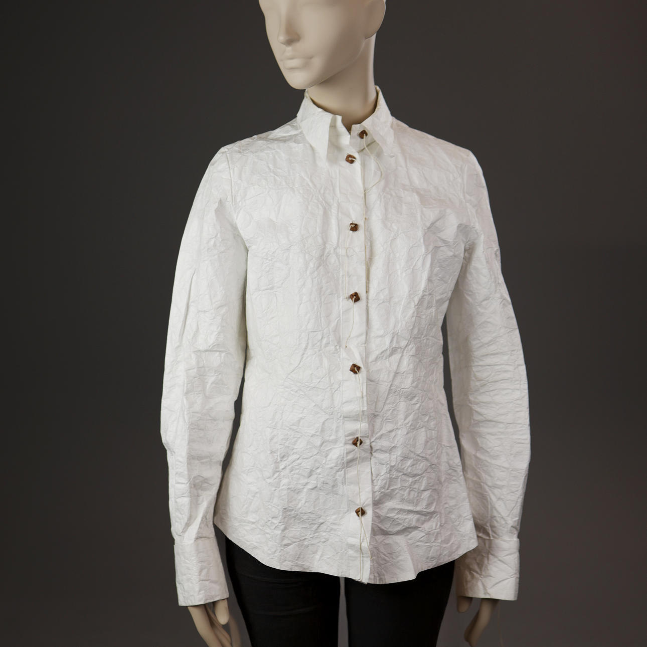 HUSSEIN CHALAYAN. A TYVEK PAPER SHIRT. Vintage & Designer Fashion