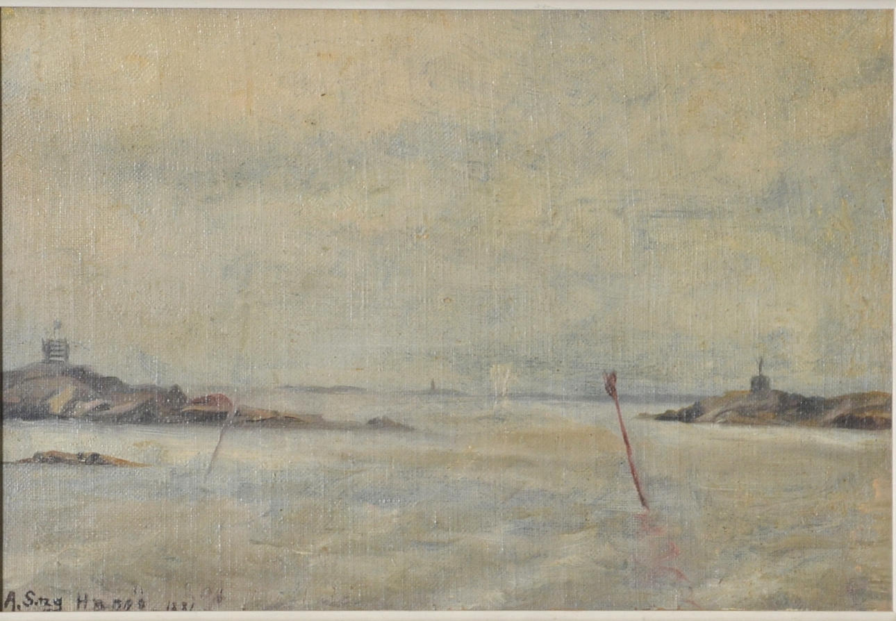 ANSHELM SCHULTZBERG. TILLSKRIVEN. Olja på pannå.