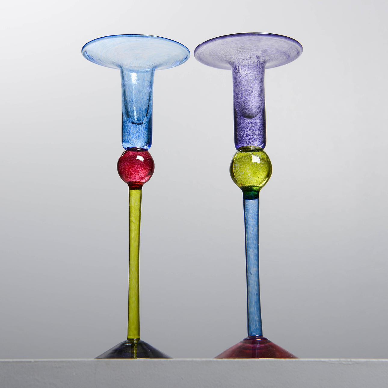 KATARINA LÖFSTRÖM. Candlesticks, a pair, signed.