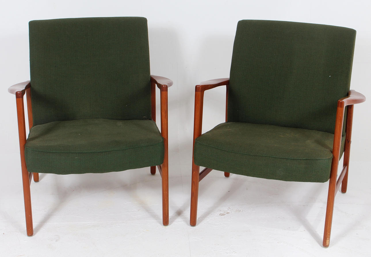 KARMFÅTÖLJER, 2 st, teak, Bröderna Andersson.