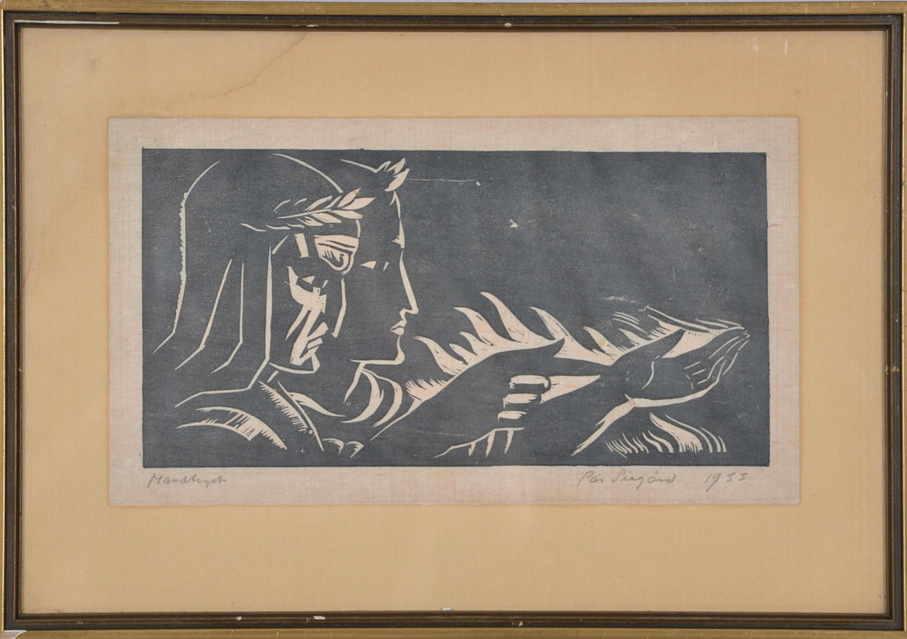 PÄR SIEGÅRD. Träsnitt.