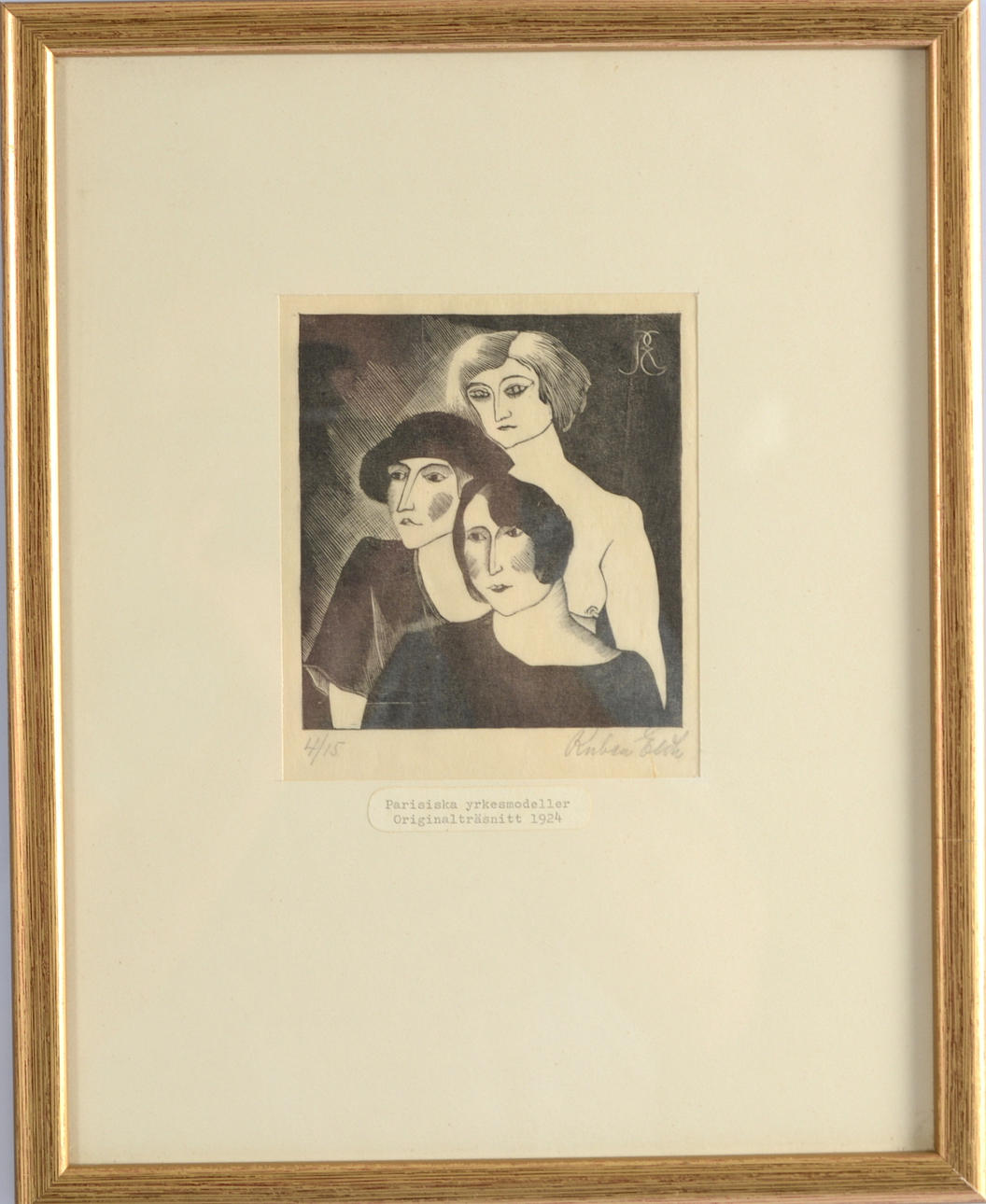 RUBEN ELDH. Träsnitt.