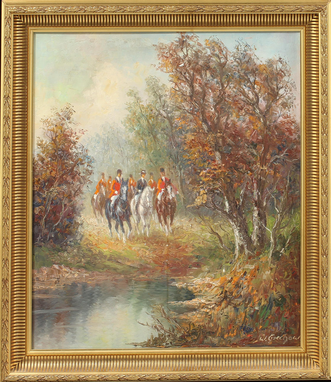 WLADIMIR GRECHOW. Engelska ryttare, olja på duk, sign.