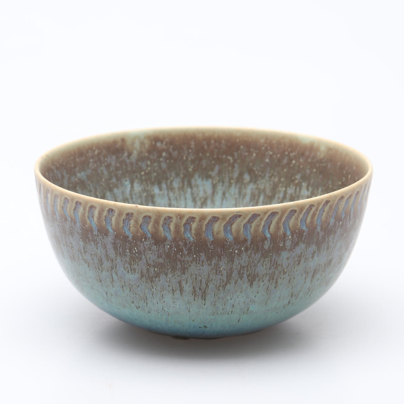 STIG LINDBERG. Skål, stengods, Gustavsberg studio 1956, unik.