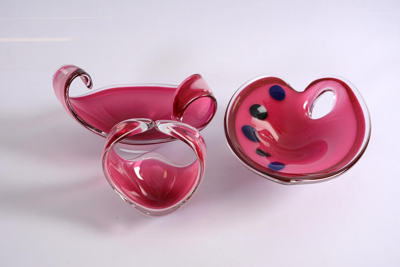 PARTI KONSTGLAS, 3 delar, Flygfors. 1900-tal.