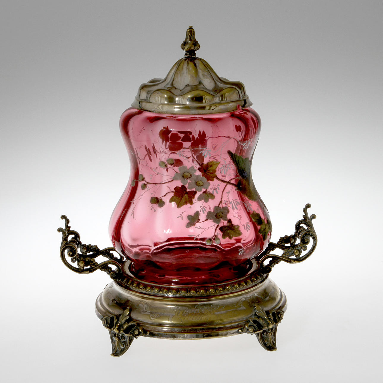 PUNSCH/BÅLSKÅL, nysilver och glas.