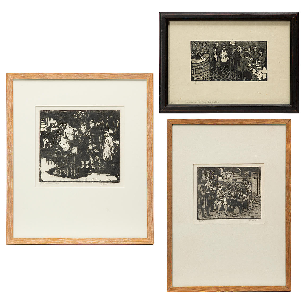 TORSTEN BILLMAN. Träsnitt, 3 st, signerade.