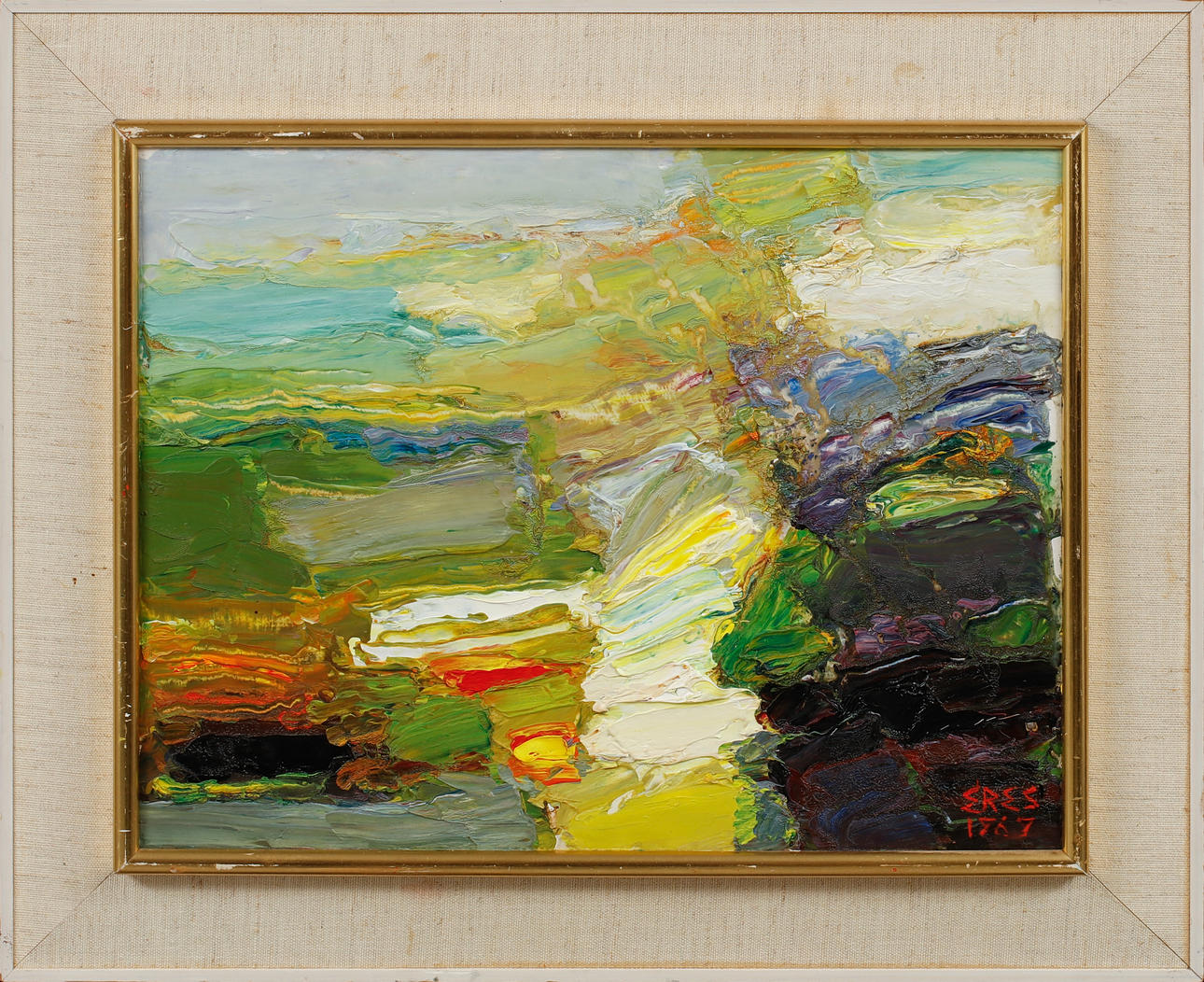 ARNOLD ERES. “Rhythm in Nature”, oil on panel, signed and dated 1967.