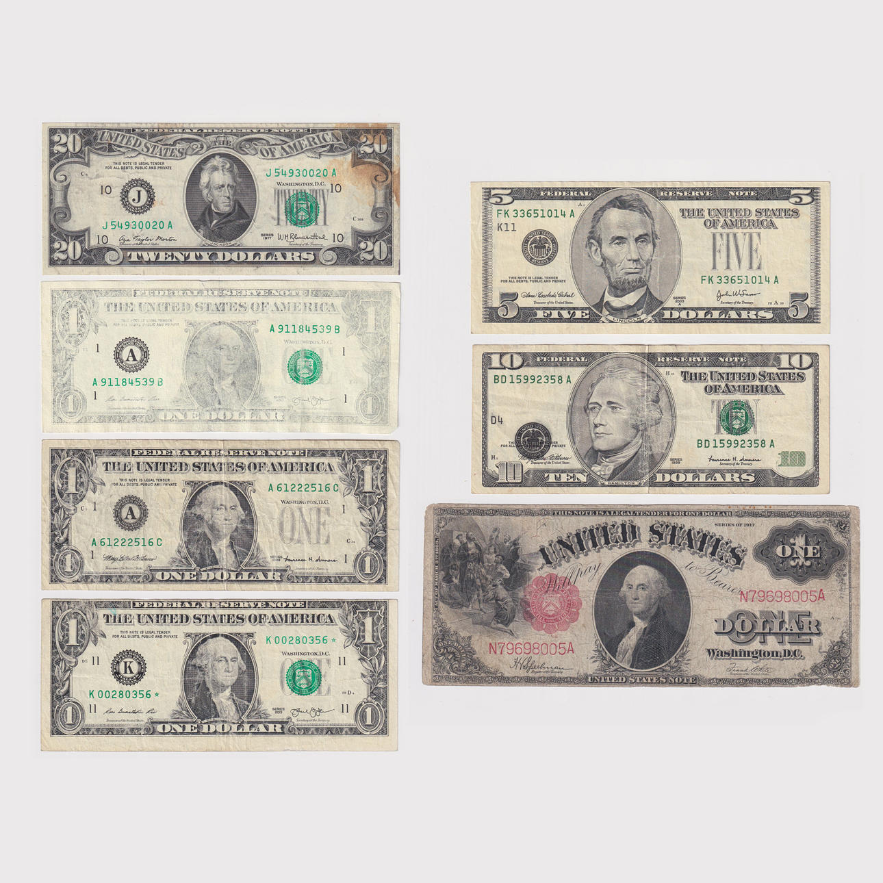 SEVEN USA ERROR BANKNOTES (7). Coins, Medals & Stamps - Coins ...