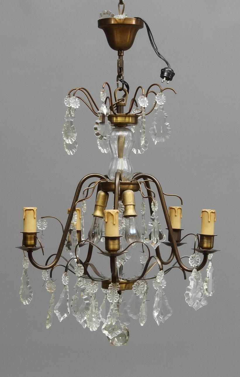 LJUSKRONA, 5 ljusarmar, rokokostil, 19/2000-tal.