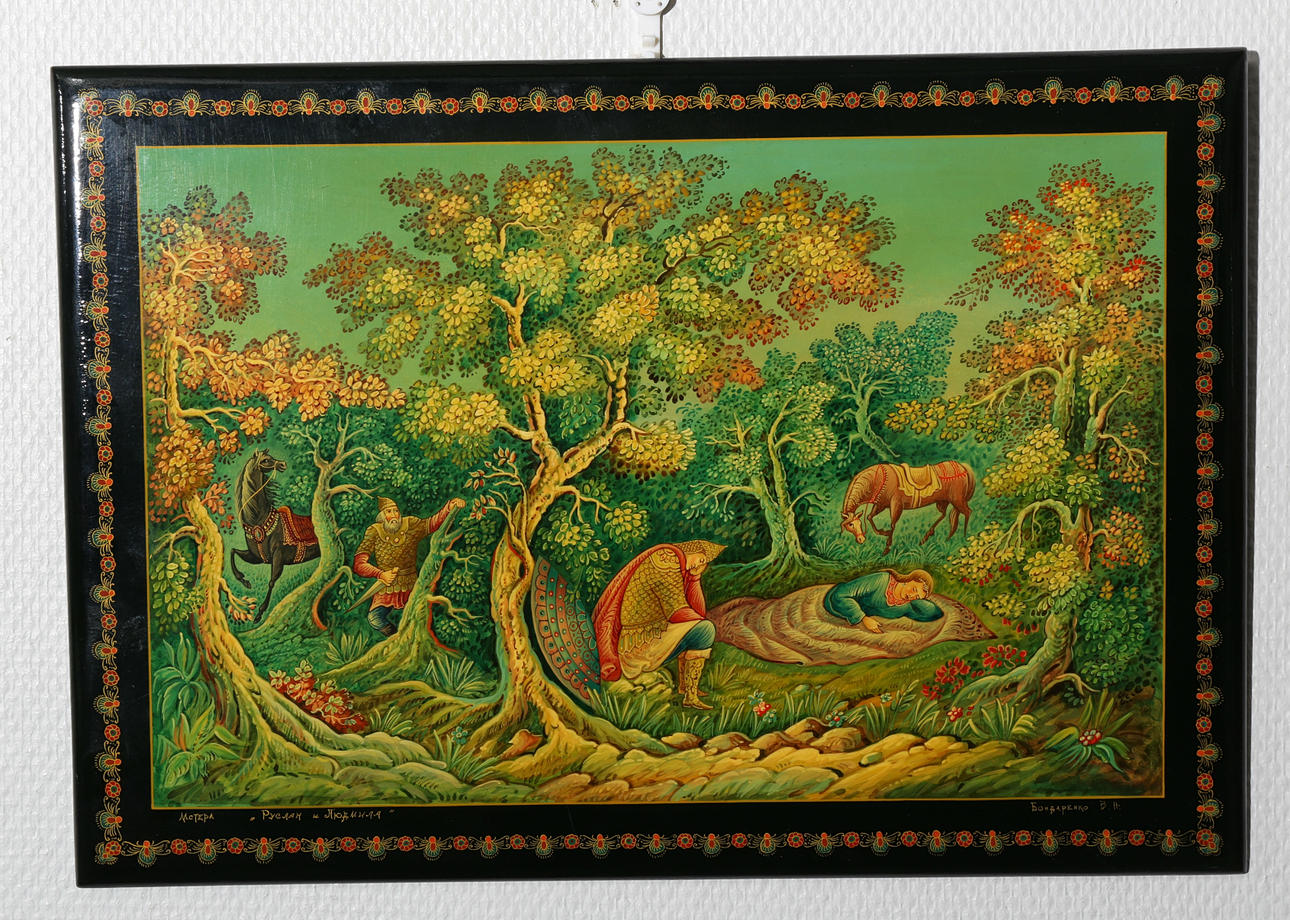 VÄGGTAVLA, lackarbete, Ryssland, 1982.