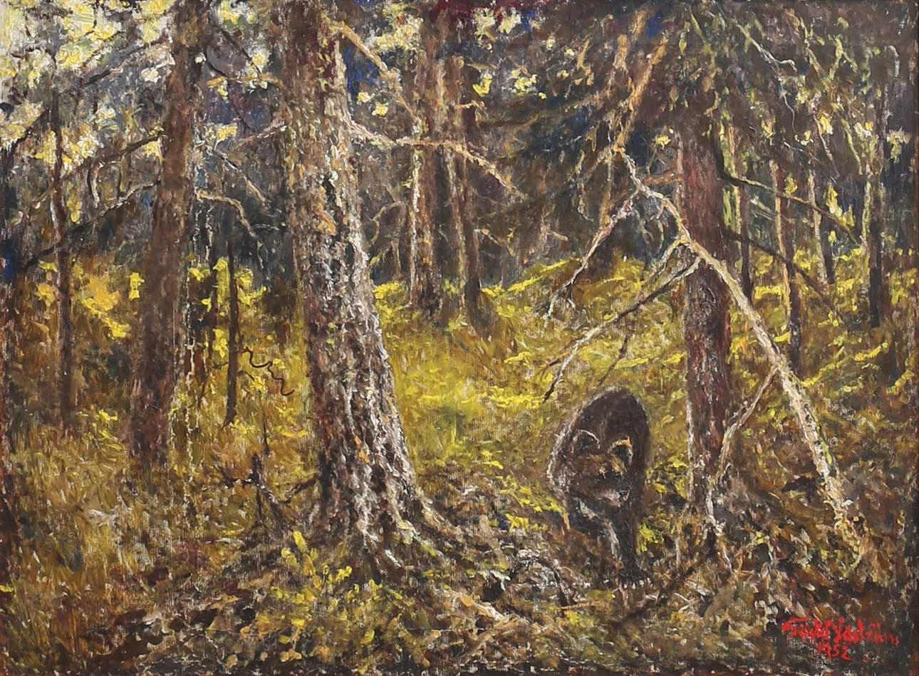 GÖSTA YDSTRÖM. Björn. Olja på duk, signerad och daterad 1952.