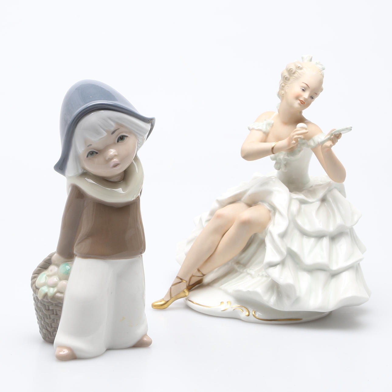 FIGURINER 2 st porslin, Wallendorf, Casades, 1900-tal.