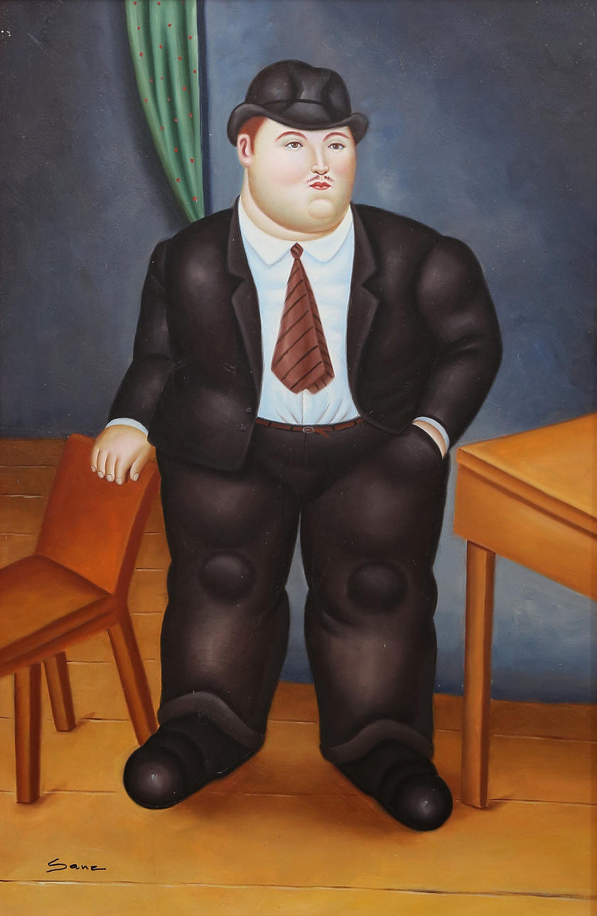 AFTER FERNANDO BOTERO. A young man.