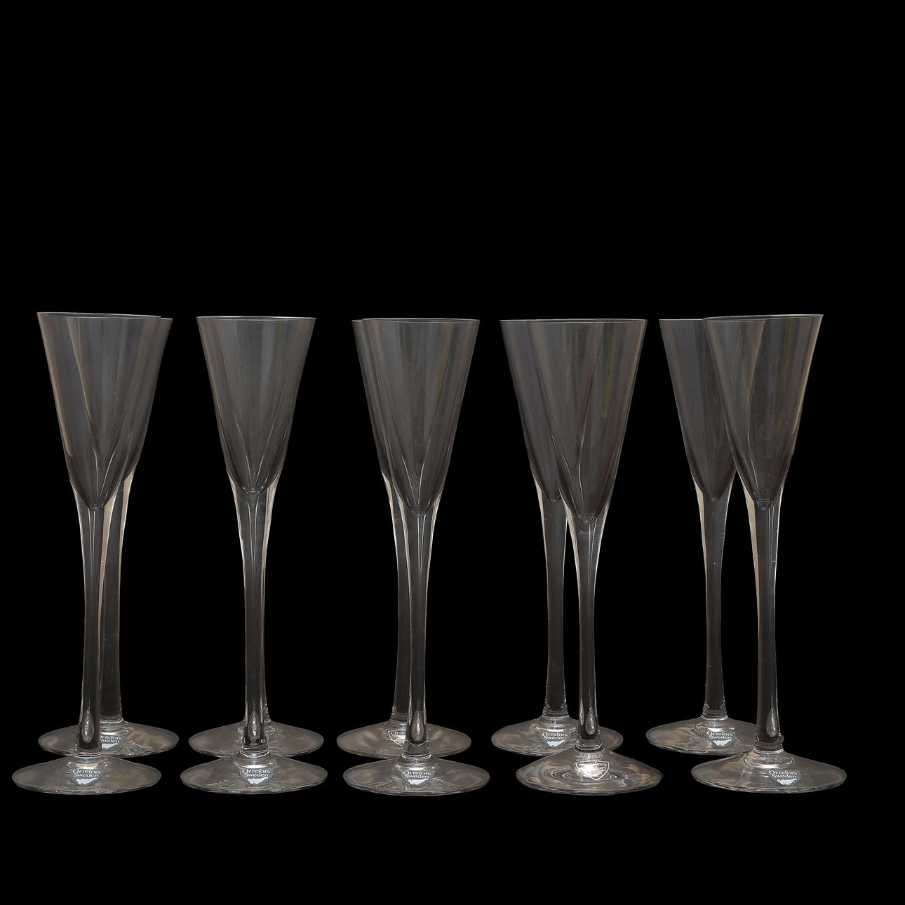 NILS LANDBERG. 10 SNAPSGLAS, ORREFORS.