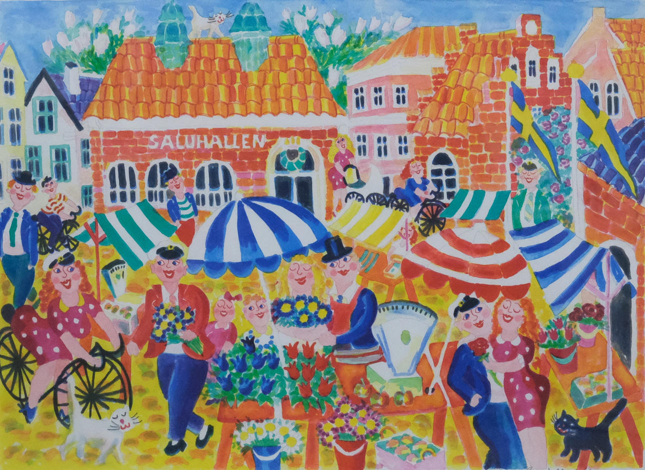GUNILLA MANN. LITHOGRAPHY. “MARTENSTORGET”.