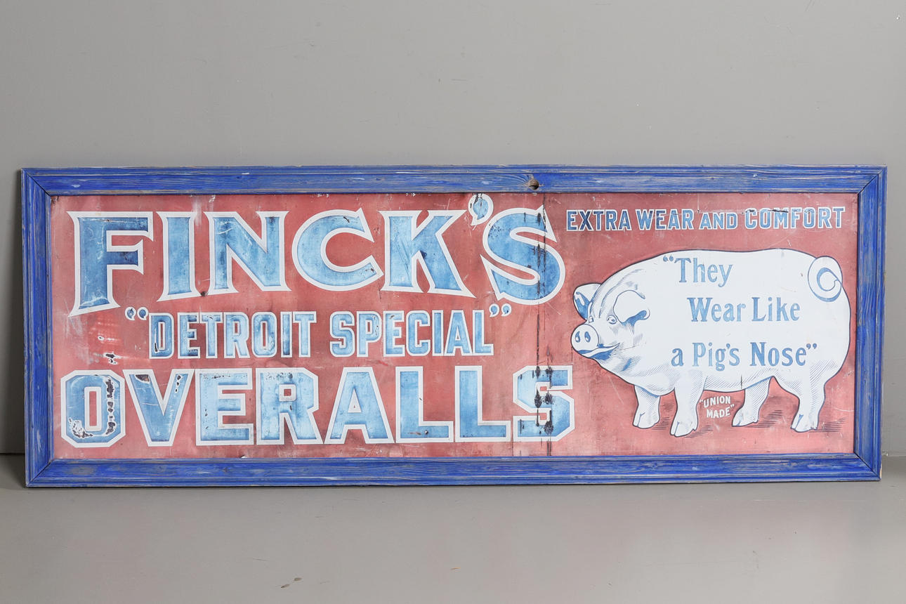 REKLAMTAVLA, hårdpapp, trä.