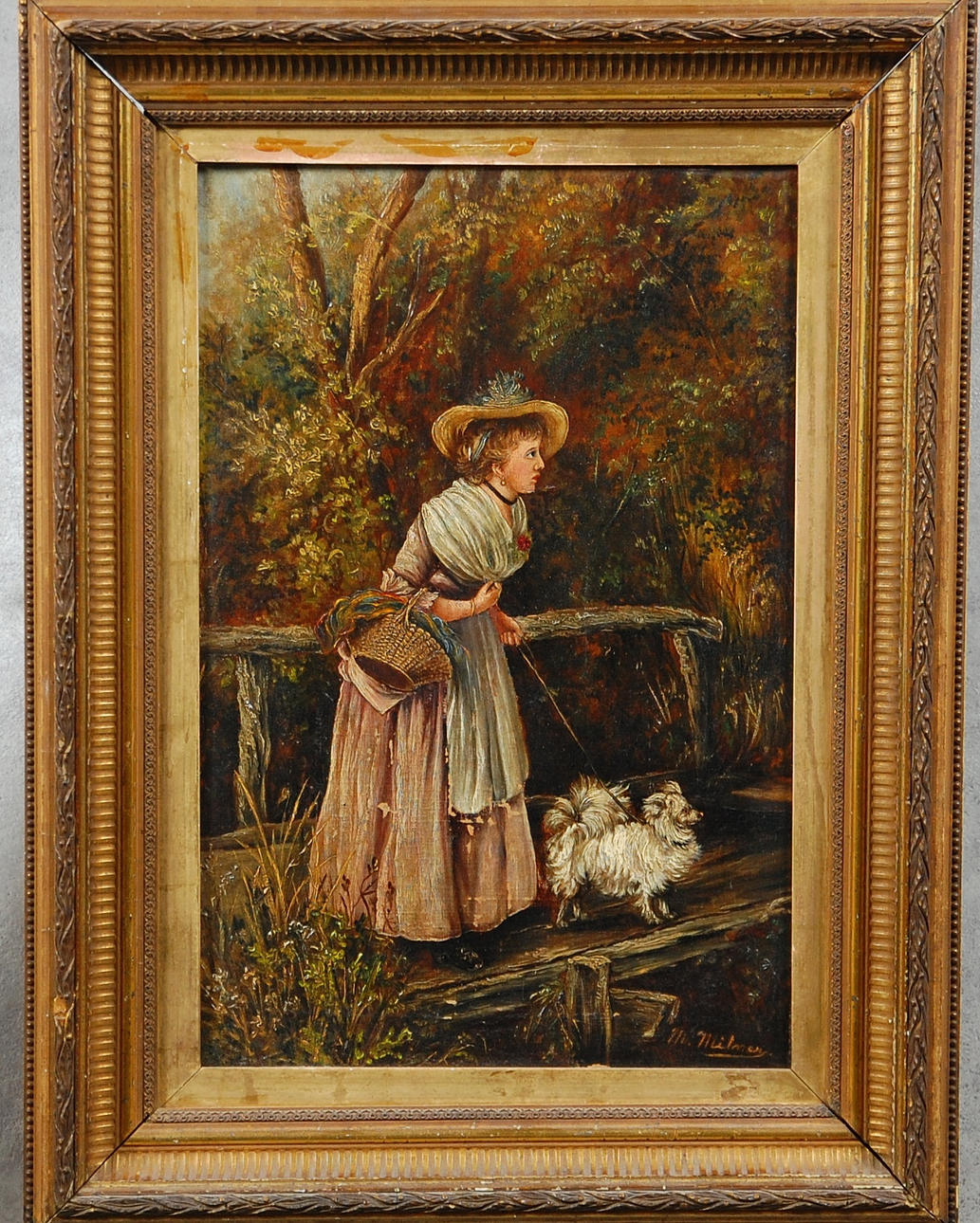 OIDENTIFIERAD KONSTNÄR. olja på duk, England 1800-tal signerad.