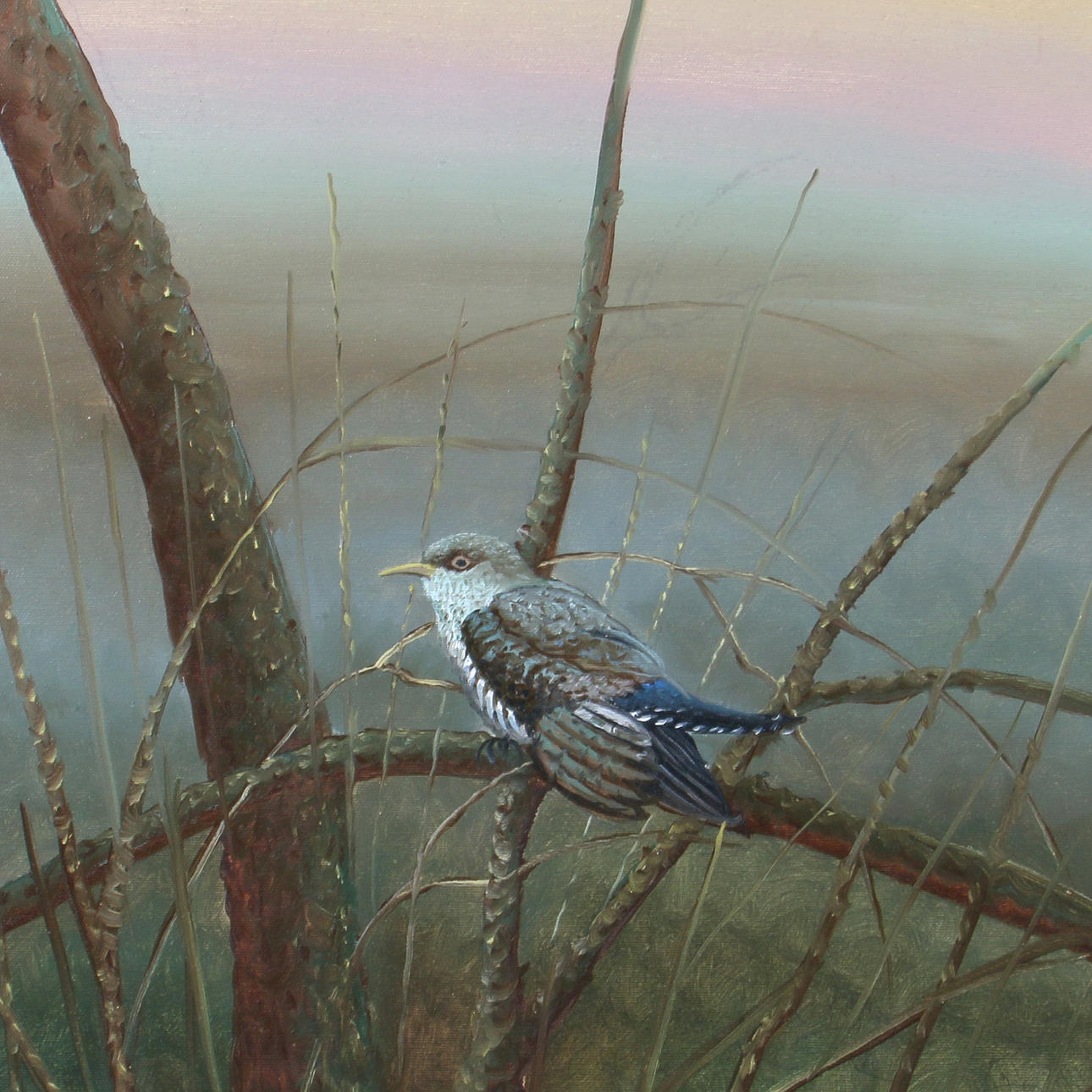 BENGT SPARRING. Olja på duk, "Gök", signerad.