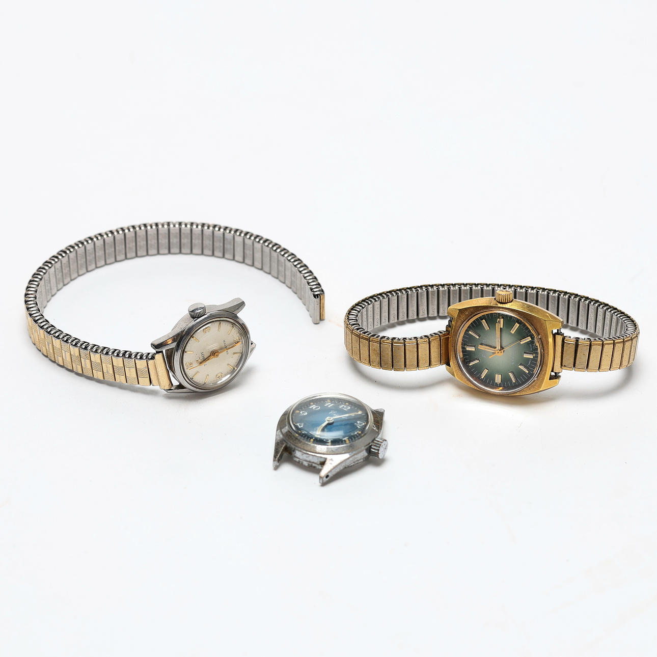 BATCH WATCHES, 3 pieces. Tissot, Enicar and Eiger.