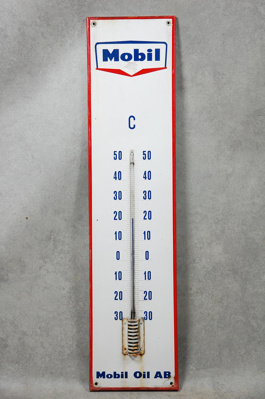 EMALJSKYLT, termometer Mobil Oil AB.