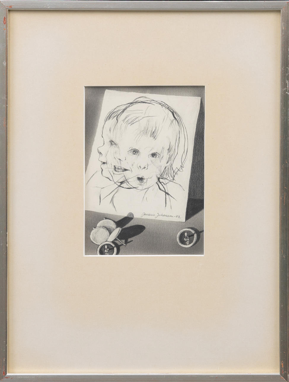 JANERIC JOHANSSON. Self-portrait of Kajsa, pencil, signed and dated 73 ...