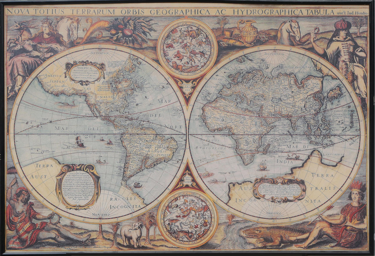 REPRODUCTION PRINT, World map after antique model. Art - Other - Auctionet