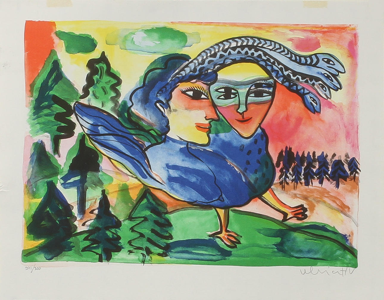 ULRICA HYDMAN VALLIEN. Färglitografi, signerad samt numrerad 291/300.