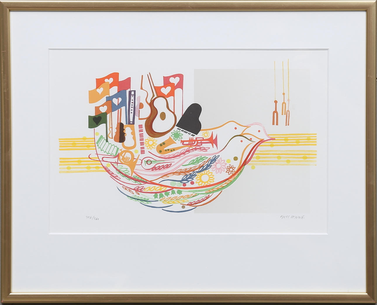 KJELL LÖNNÅ. Färglitografi, signerad och numrerad 206/360.