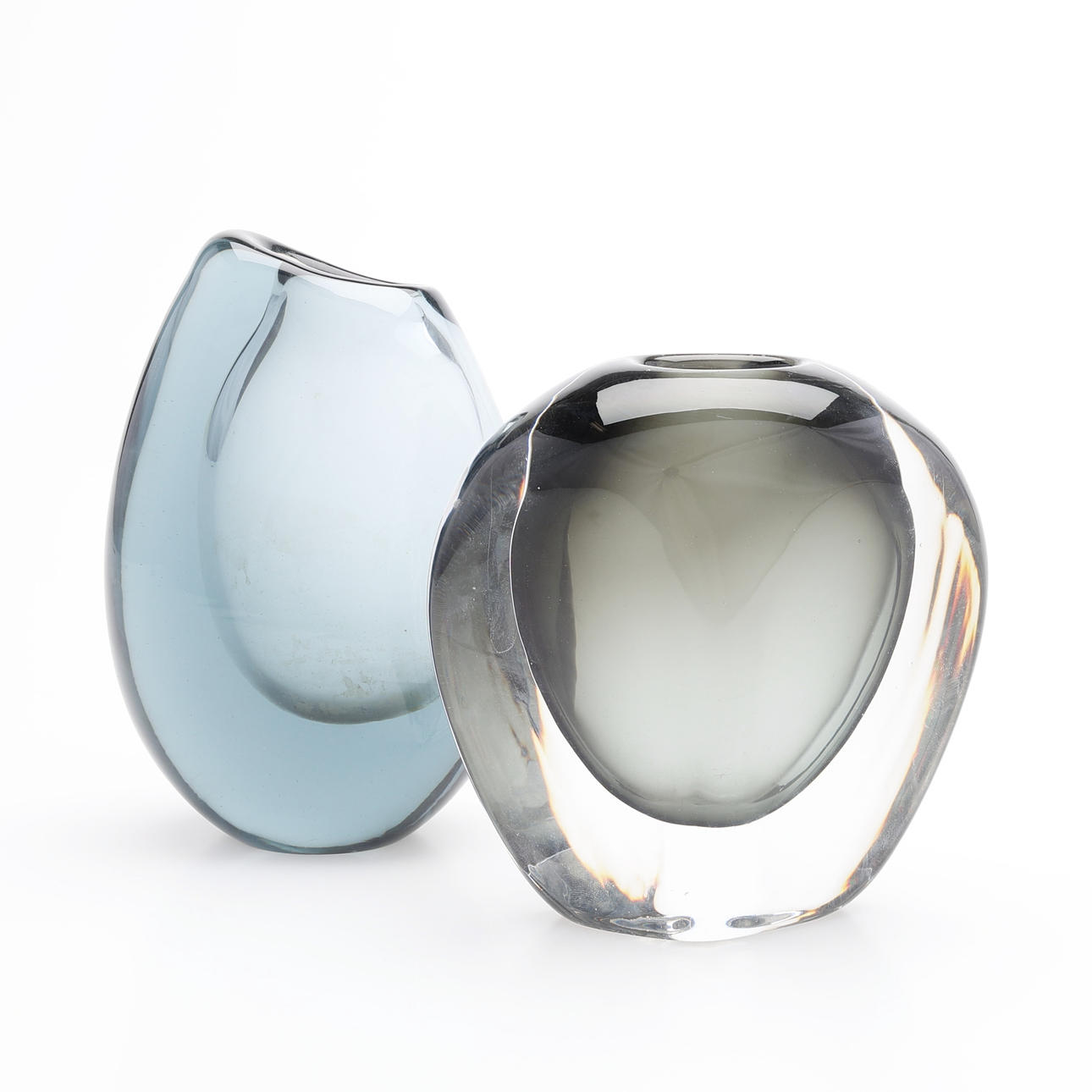 VASES, TWO PIECES, ORREFORS AND COST.