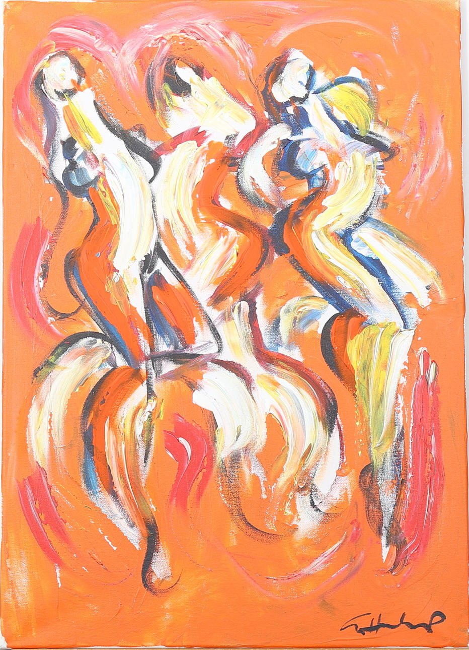 GÖRAN HAUSENKAMP. Modeller, akryl på duk, signerad G Hausenkamp.