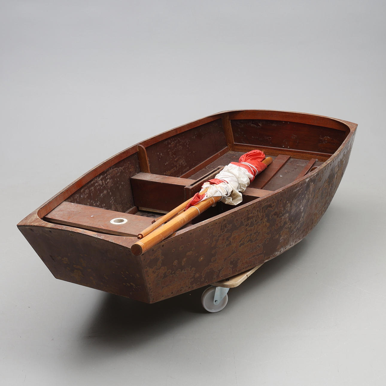 Optimist dinghy, wood, mid-20th century.