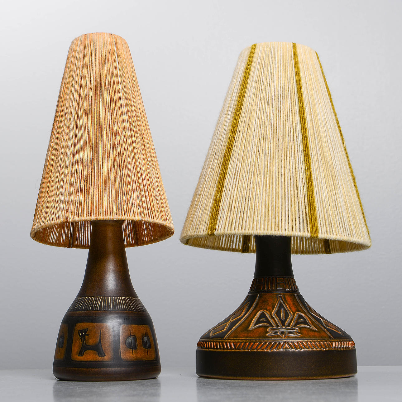 BORDSLAMPOR, 2 st, Munk Enköping, 1960-tal.