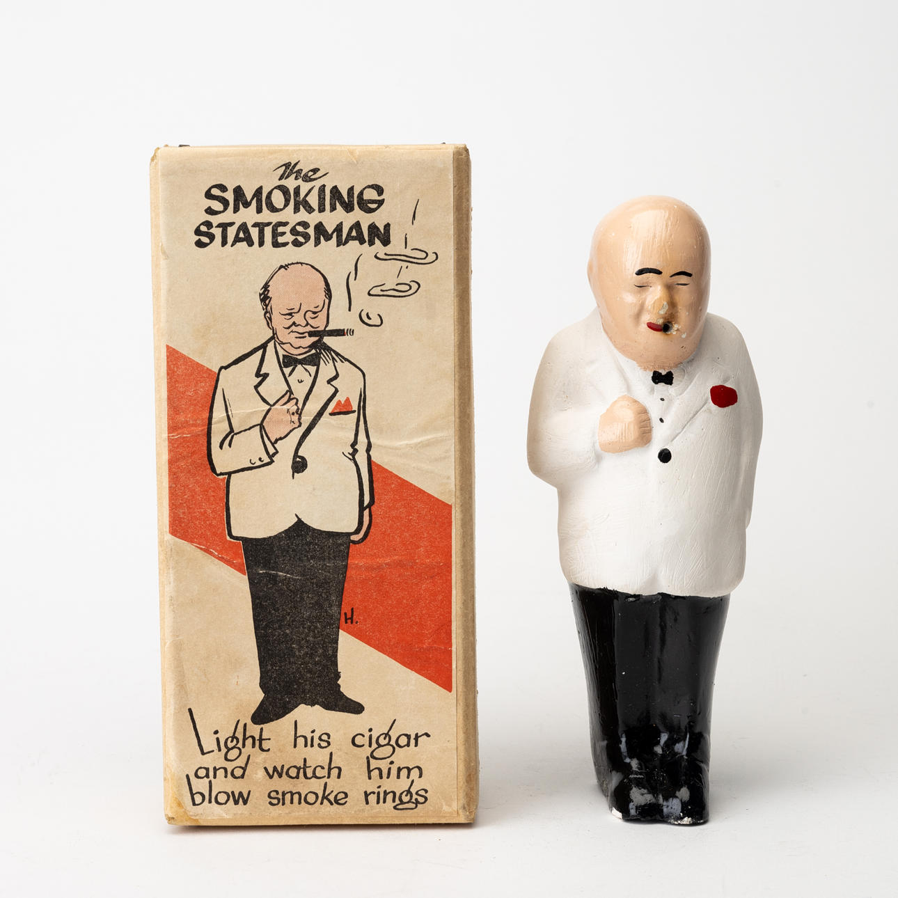FIGURINE, 'The Tuxedo Statesman', Churchill figure in original ...