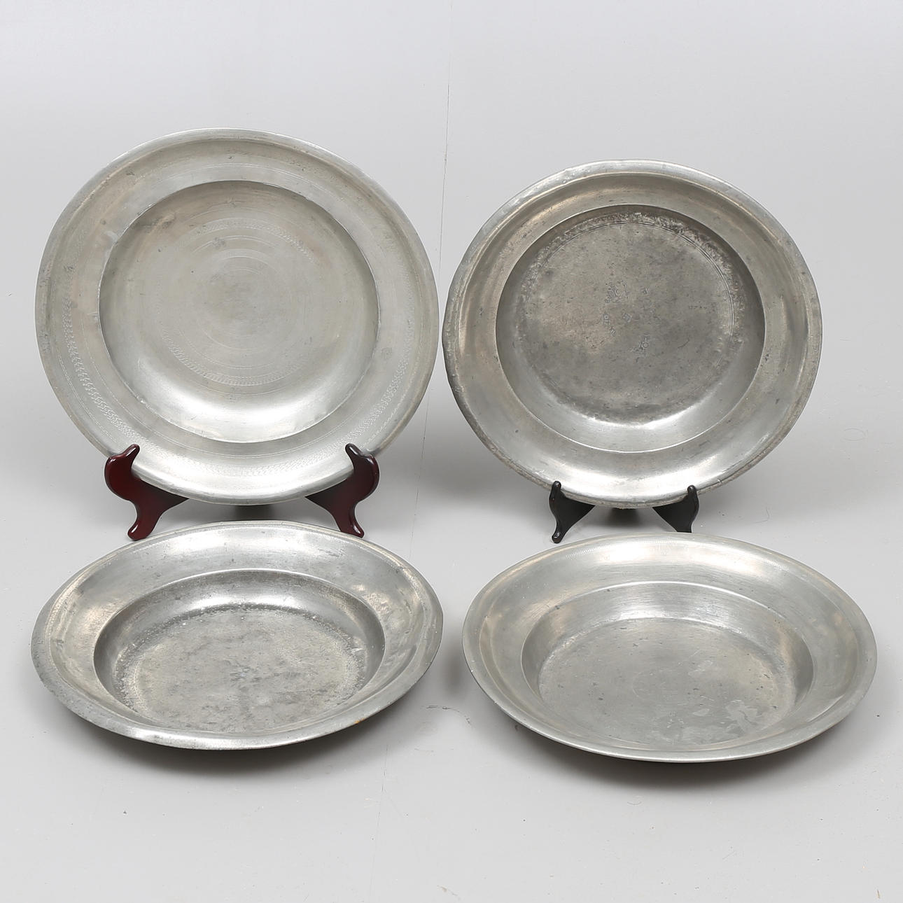 TENNFAT, 4 st, Carl Eric Ahnström Växjö, Johan Fredrik Werrenrath Lund 1800-tal.