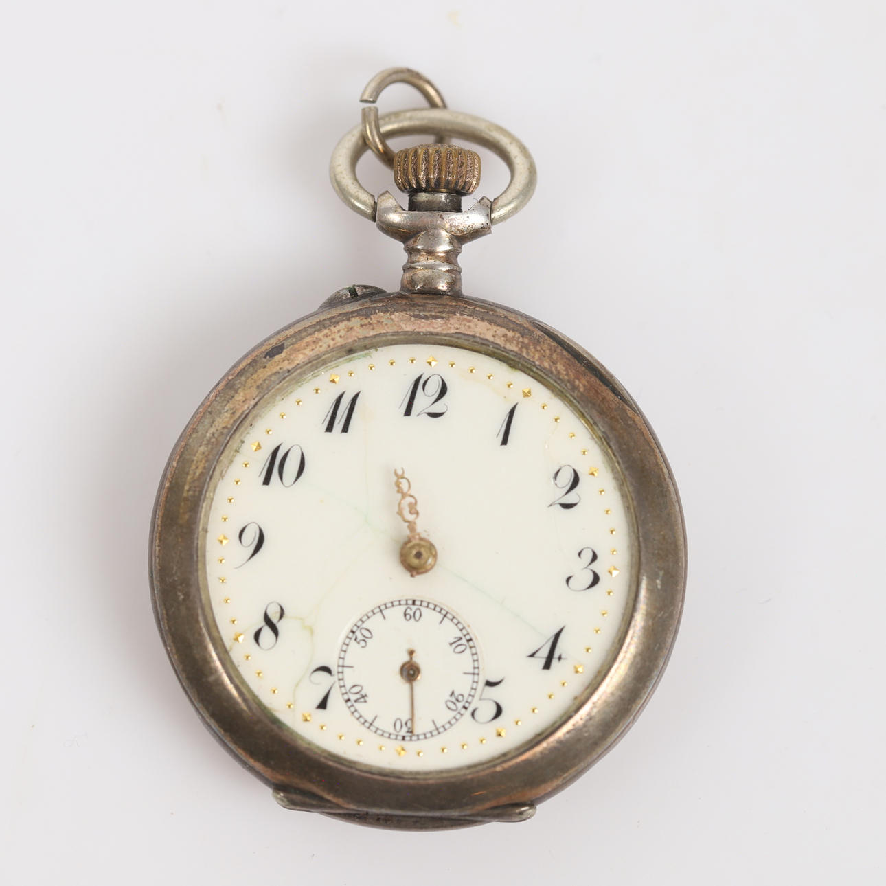 POCKET WATCH, s. k. granny watch, silver.