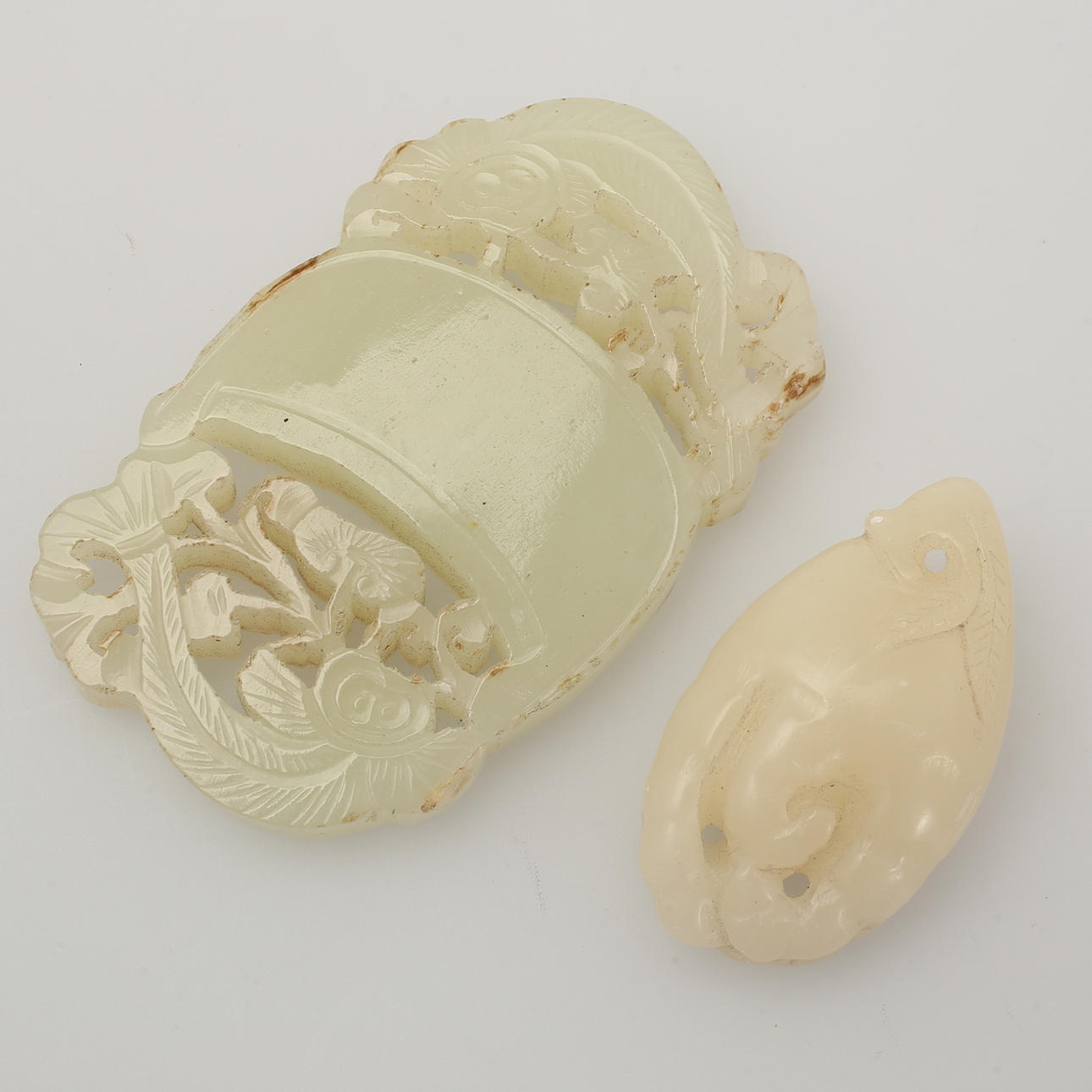 ANHÄNGER, 2 Stück, Jade, China.