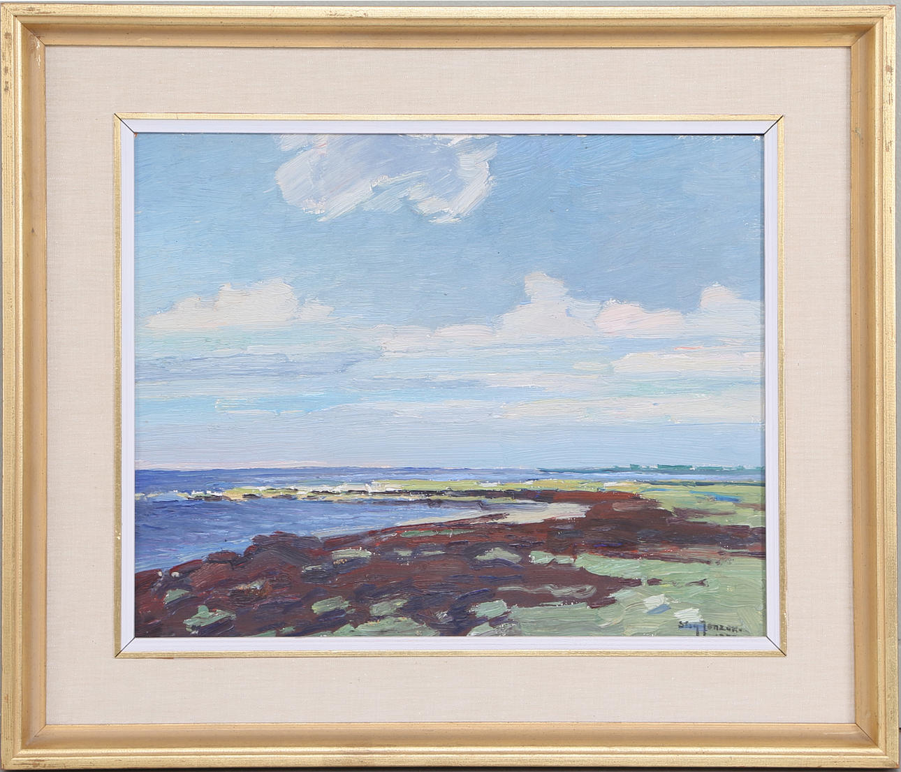 STIG JONZON. "Stranden, Stenåsa, Öland", olja, signerad och daterad.