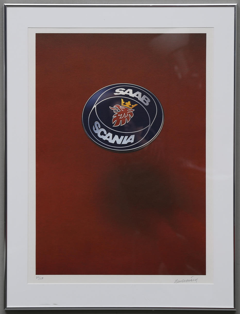 CARL-FREDRIK REUTERSWÄRD. "SAAB-Scania". Färglitografi, signerad och numrerad 20/150.