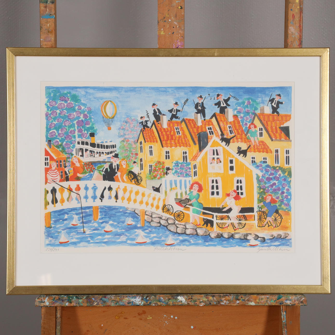 GUNILLA MANN. LITHOGRAPH, “Societetsbron” signed and numbered.